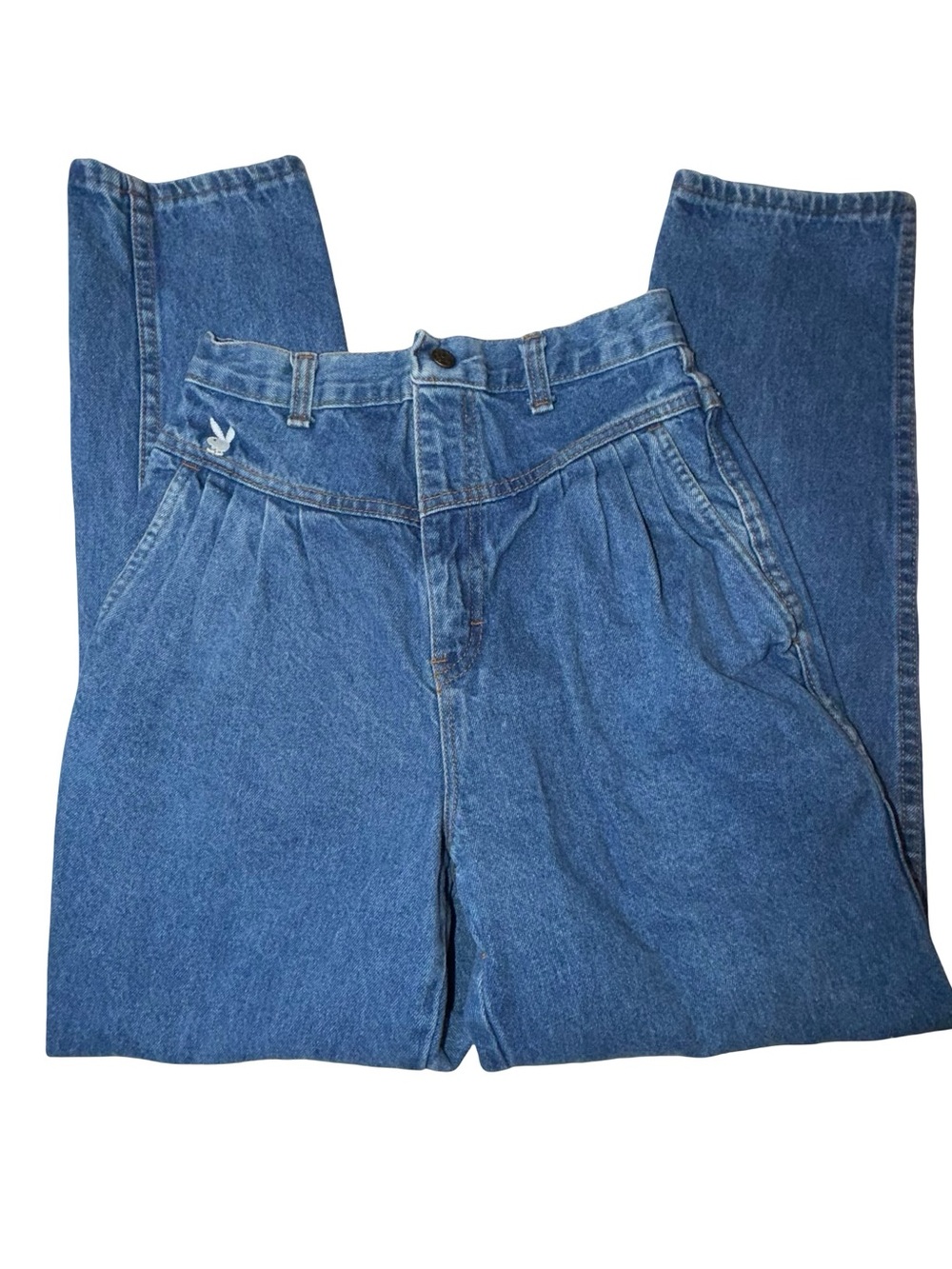 Vintage Playboy Playmate Jeans High Rise Blue Denim Bunny Logo 90s Y2K